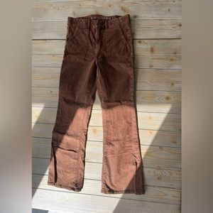 Brown Corduroy American Eagle Stretch Super High Rise Flare Size 8